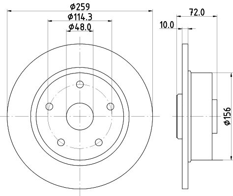 HELLA PAGID Тормозной диск 8DD 355 105-061